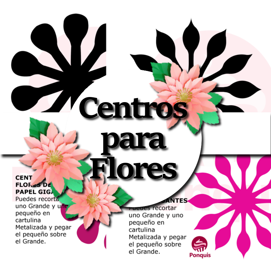 Flores De Papel Moldes Moldes en PDF de Centros para Flores de Papel Gigantes | Tienda Online  Ponquis