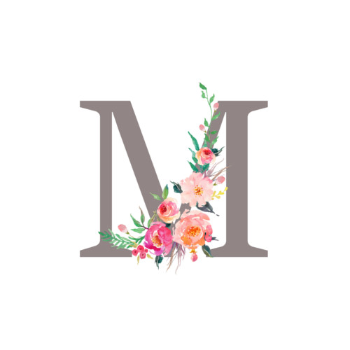 Letras Inicial de Nombre con Flores para Cuadro Decorativo | Tienda Online  Ponquis